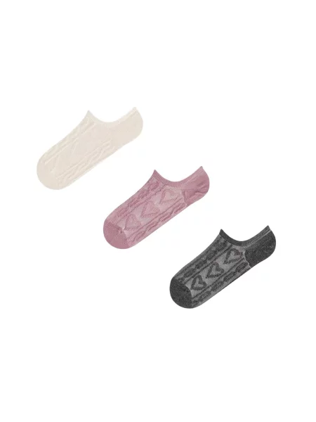 Penti Nogavice PENTI Spiral Jacquard Baumwoll Sneaker Socken im Paar mešane barve