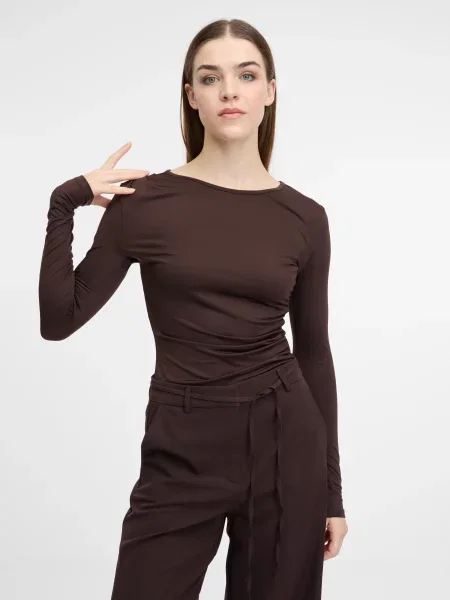 Lung tricou Orsay cu mâneci lungi maro