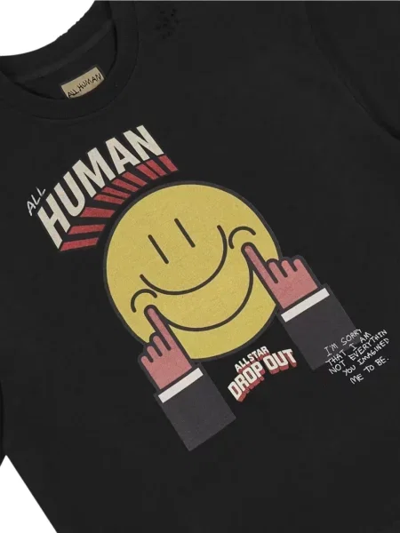 Tricou All Human cu imagine negru