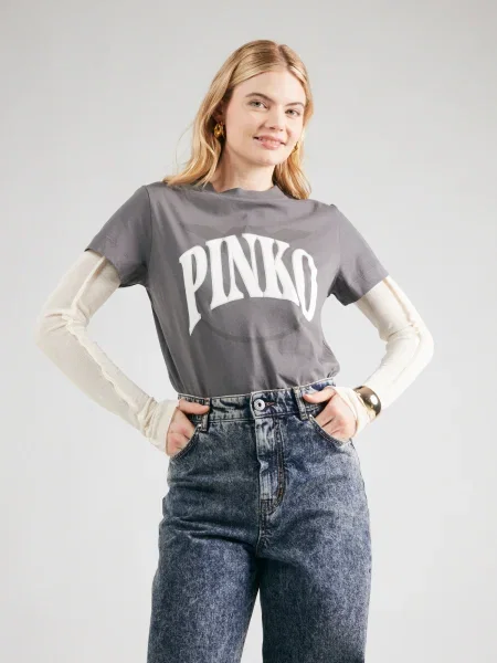 PINKO Tricou Gri alb