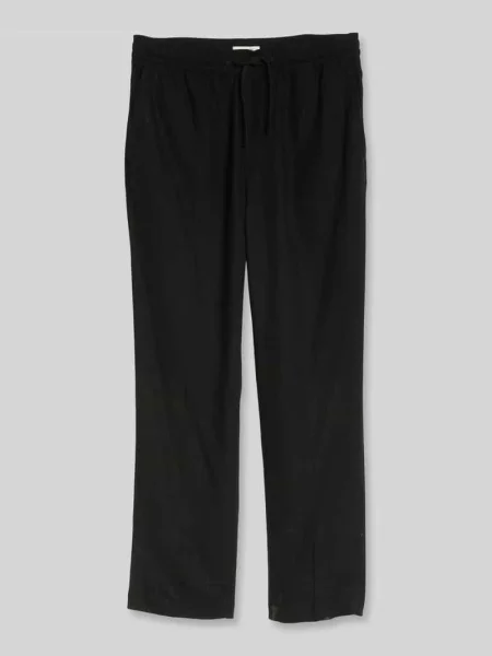 Spodnie o kroju regular fit z mieszanki i lnu Tom Tailor Denim czarne