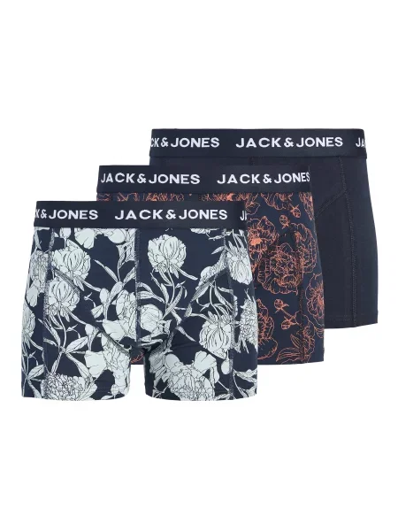 JACK & JONES Boxeri albastru marin / portocaliu caisă alb