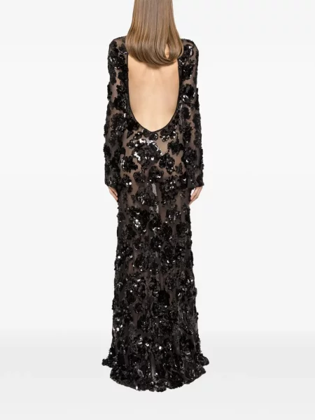 Rochie maxi Nissa din tul de costum negru