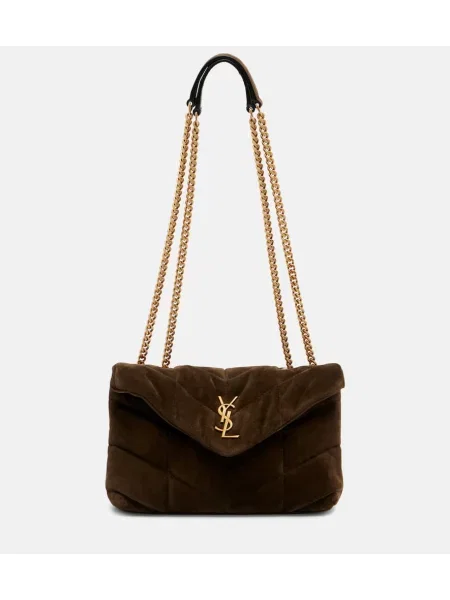 Torebka Saint Laurent zamszowa zielona