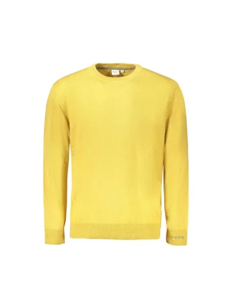 Haftowany sweter Pepe Jeans żółty