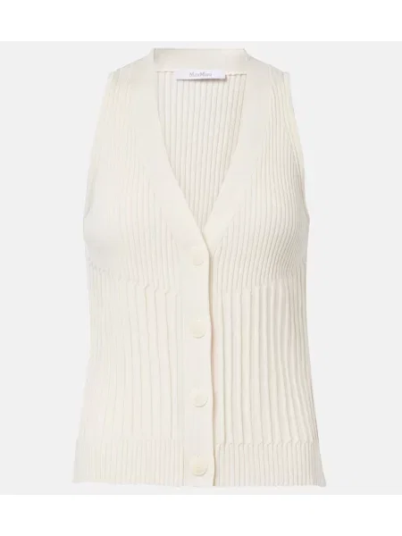 Vestă Max Mara tricotate alb