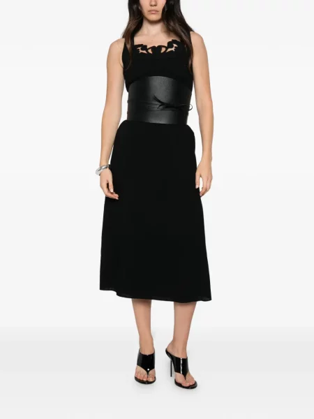 Rochie midi Moschino cu broderie negru