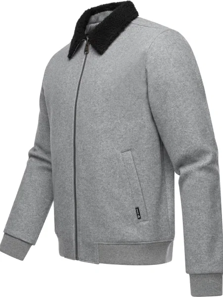 Ragwear Zimná bunda Sivval Felt sivá melírovaná čierna