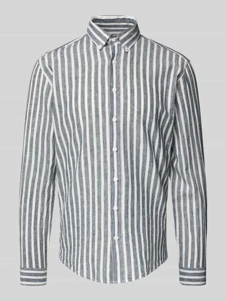 Koszula casualowa o kroju slim fit z kołnierzykiem typu button down Lindbergh granatowa
