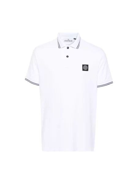 Koszulka polo Stone Island z kamieniami biała