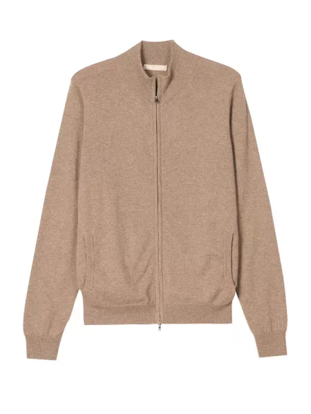 GOBI Cashmere Geacă tricotată Men's Essential Full-Zip Cashmere Cardigan taupe gri