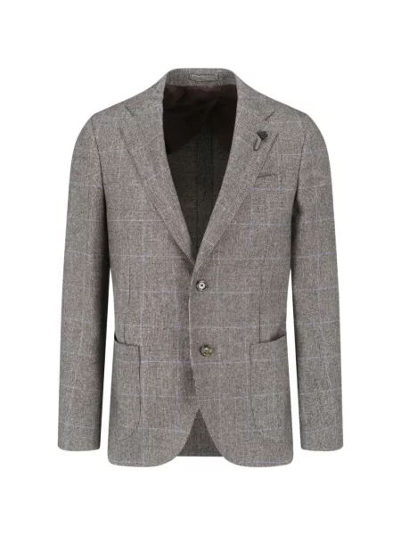 Sacou Lardini de lână în carouri gri