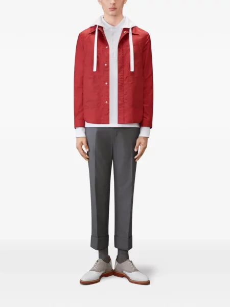 Geacă Thom Browne cu glugă roșu