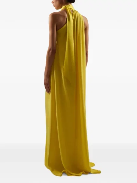 Rochie maxi Taller Marmo cu gât halter galben