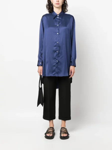 Cămașă Mm6 Maison Margiela din satin albastru