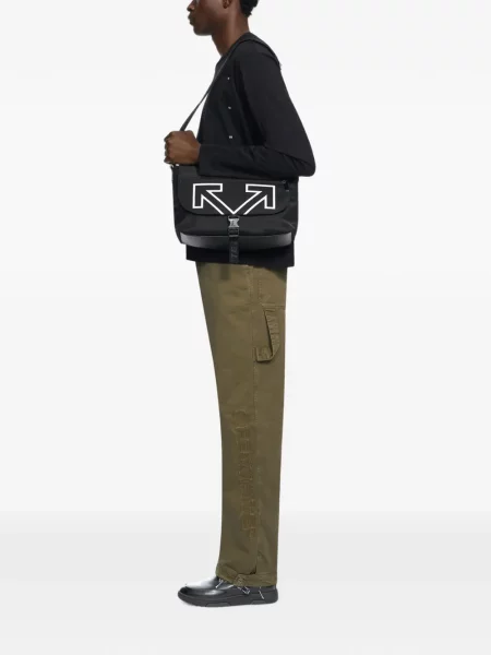 Geantă Off-white cu imagine cu cataramă alb
