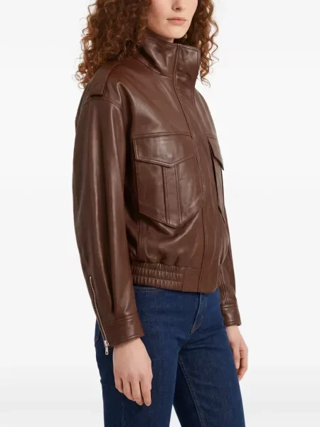 Geanta de piele The Frankie Shop maro