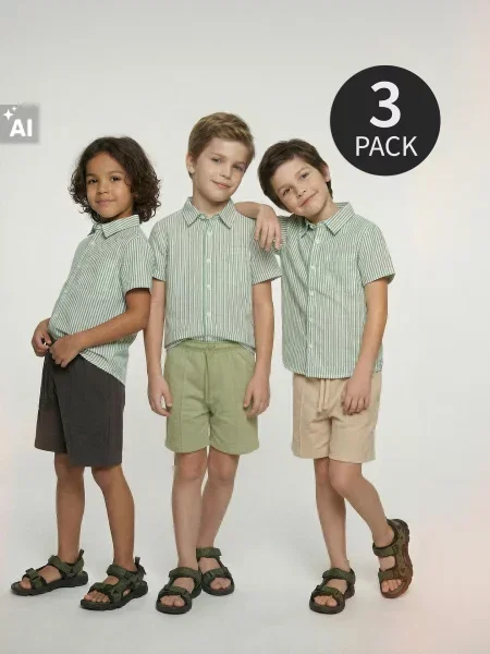 Sinsay Šortky s bavlnou 3 pack béžová