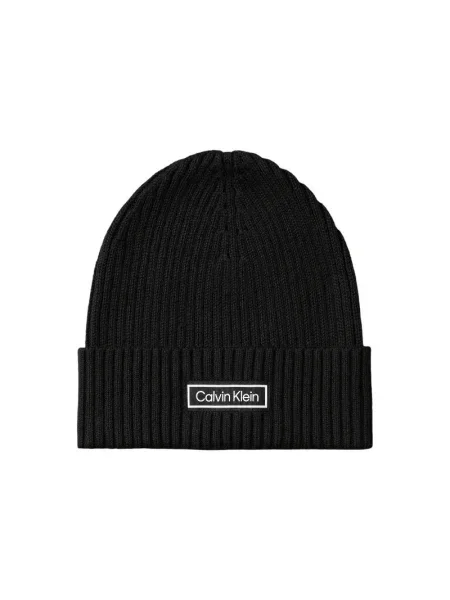 Calvin Klein Căciulă Patch Chunky Rib Cotton Beanie negru
