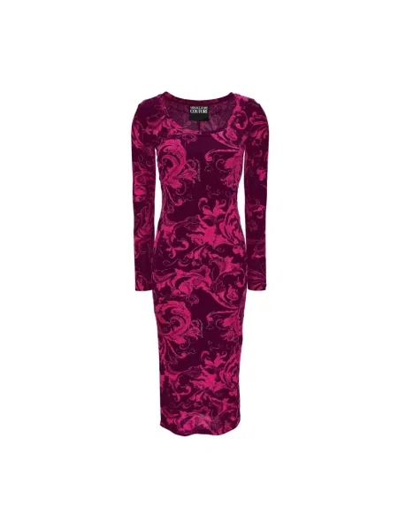 Versace Jeans Couture Sukienki Kobieta M Kolekcja Sukienek Bordeaux fioletowy