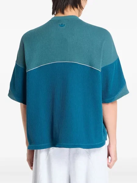 Футбол тениска с дълъг ръкав Adidas на райета мъниста бяло