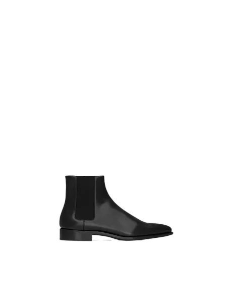 Sztyblety Saint Laurent skórzane czarne