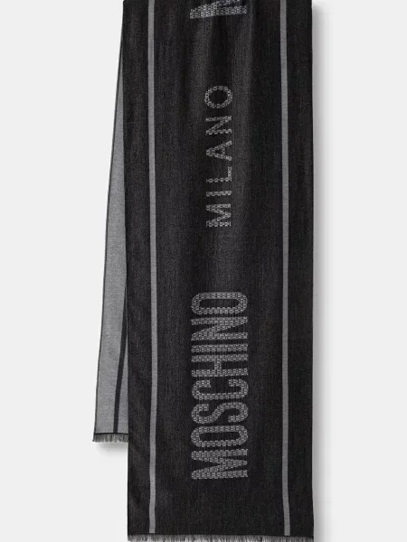 Moschino fular pentru bărbați cu lână gri