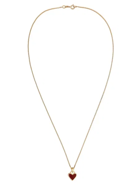 ELLI Verižica Herz zlata rdeča