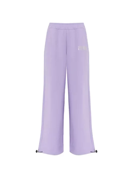 Pantaloni Versace Jeans Couture cu autograf cu cordon violet