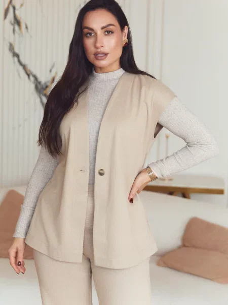 Жилет класичний Seventeen бежевий