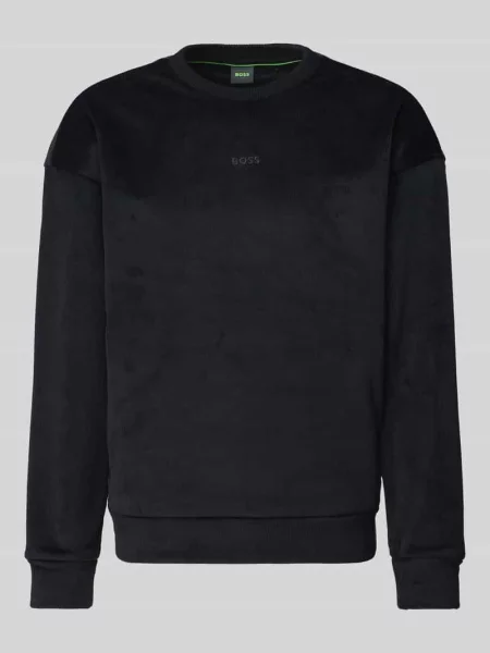 Bluza z aksamitną powierzchnią Boss Green czarna