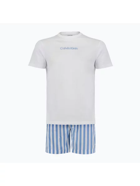 Мъжка пижама Calvin Klein classic white top/vertical boardway бяло