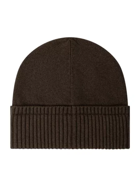 Czapka Moncler wełniana z logo brązowa