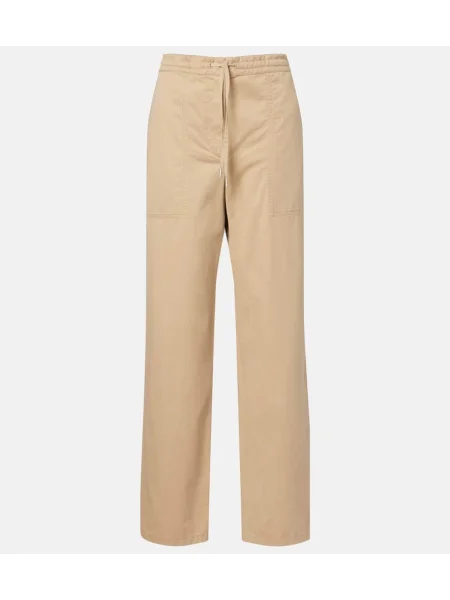 Pantaloni The Row din cașmir bej