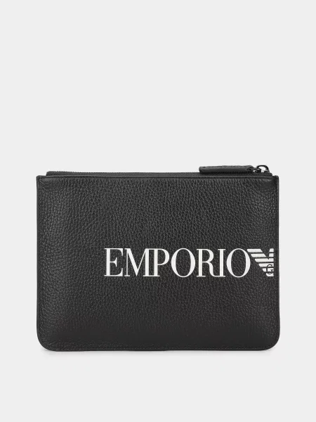 Кожаная сумка Emporio Armani черная
