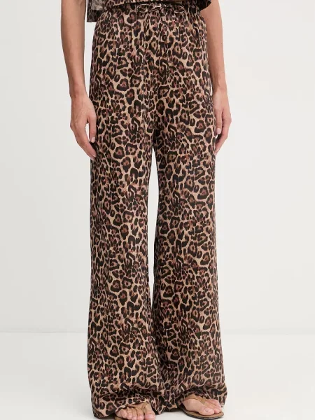 Paramidonna spodnie lniane brązowe