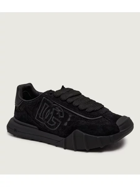 Dolce & Gabbana De dantelă sneakers | piele întoarsă negru