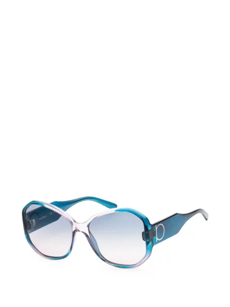 Ochelari de soare Ferragamo Eyewear cu imprimeu geometric albastru