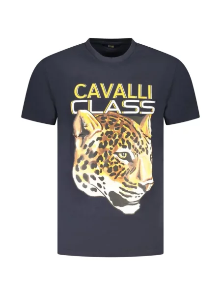 Tricou Cavalli Class cu imagine cu model leopard albastru