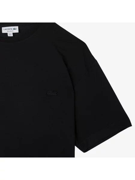 Lacoste T-Shirt Z Okrągłym Dekoltem Regular Fit czarny