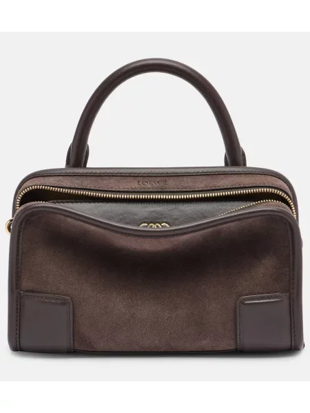 Top Loewe din piele de căprioară maro