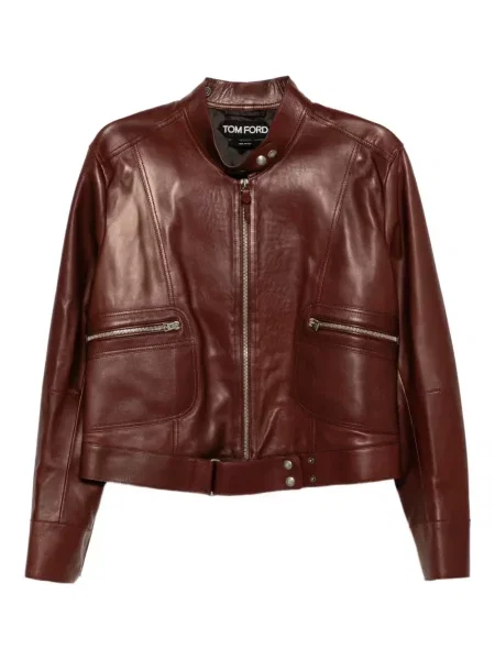 Kurtka skórzana Tom Ford czerwona