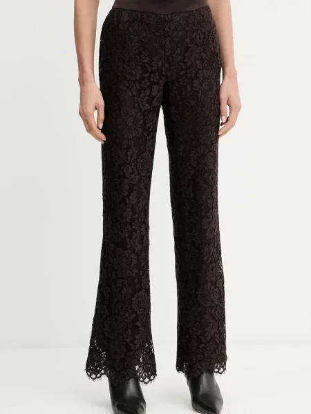 Luisa Spagnoli pantaloni drept high waist maro