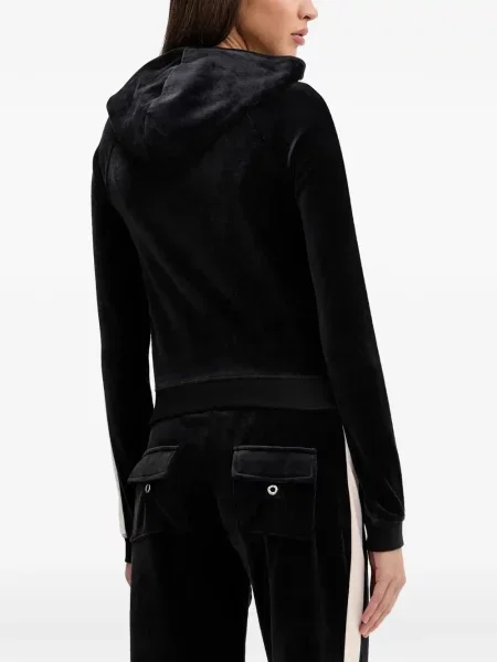 Bluza z kapturem Juicy Couture w paski czarna