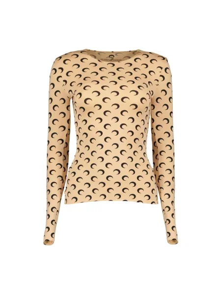 Top Marine Serre z dżerseju z dekoltem w kształcie litery U z nadrukiem beżowy