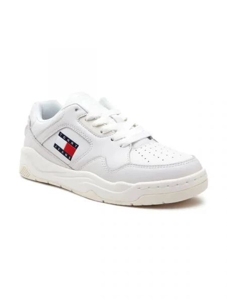 Tommy Jeans Bőr sneakers tornacipő NEW BASKET fehér