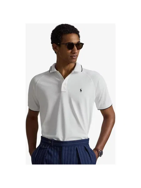 Koszulka polo Ralph Lauren Wimbledon Custom Slim Fit z krótkim rękawem S biały