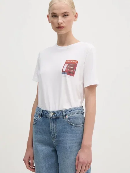 Tričko Pepe Jeans GWENDOLYN bílá