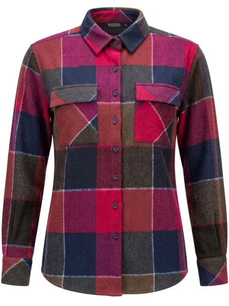 Radwa Bluză Comfy Heavyweight Flannel Shirt carmin roșu