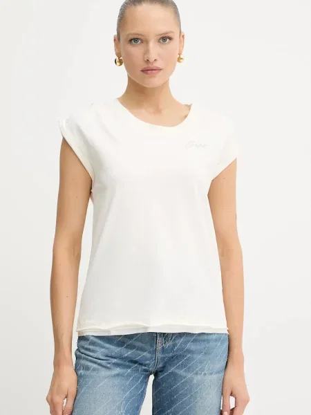 Bombažen top BOSS Orange bež